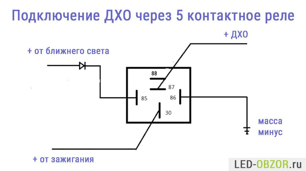 Как подключить 4 контактное реле схема